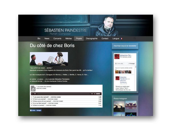 Site Sébastien Paindestre pianiste - fasmdesign.com